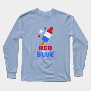 Blue Red White Independence Day Long Sleeve T-Shirt